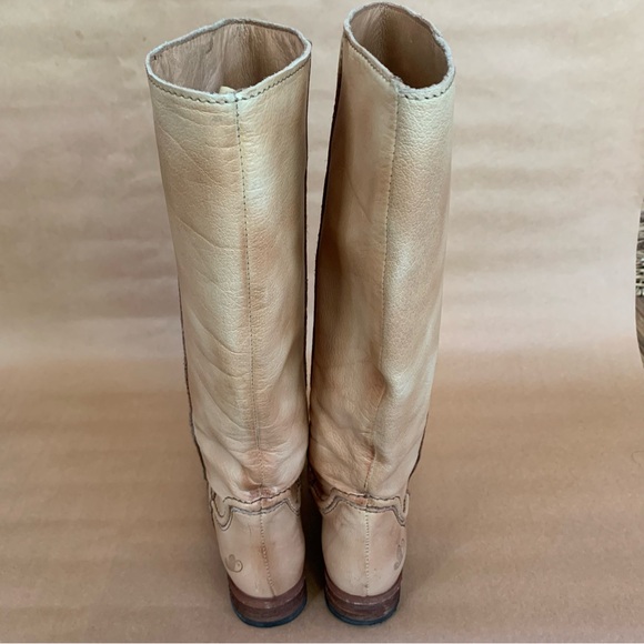 Felmini Boots 36 6 Brown Tan Leather Flat Western - Picture 6 of 11